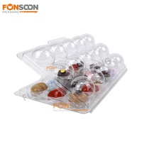 Boîte en plastique transparente à 15 compartiments pour chocolats à la truffe, emballage en blister transparent en PET avec couvercle à charnière pour bonbons et sucreries
