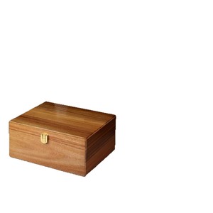 Wooden Jewelry <b>Box</b> Rectangular Storage Organizer For Necklace Bracelet <b>Makeup</b> And Accessories With Mirror And Compartment - Product Image 3