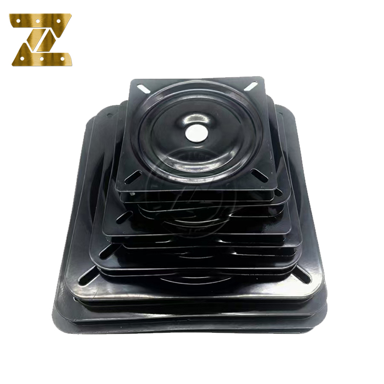 Multi-size hardware turntable black solid rotating square plate bar chair coffee table table 360 degree rotating accessories
