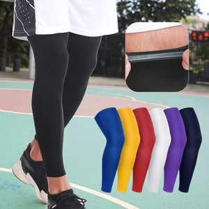 남성용 유연한 스포츠 압박 무릎 보호대 다리 슬리브 아웃도어 농구 축구 러닝 라이딩 종아리 보호 용품 - Product Image 1