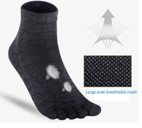 Chaussettes à bout en molleton mérinos pour hommes et femmes Chaussettes à cinq doigts personnalisées Chaussettes de sport antibactériennes pour la course à pied