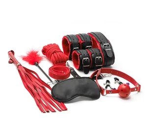 Fetisch Mund Maulverschluss Handschellen Fesselung Rückhaltung Sklave Spiel-Set Bdsm Sex-Spielzeug mit Kugel-Vibrator Analsex-Stift-Set - Product Image 6