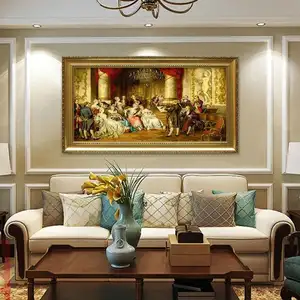 艺术联盟北欧宫殿人物定制油画豪华欧元框架光泽质量帆布客厅墙面艺术