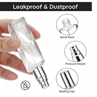 Flacon pulvérisateur de parfum vide en verre transparent, rechargeable, atomiseur de voyage avec pompe argentée, emballage cosmétique pour la vente en gros