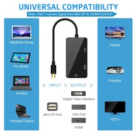 Câble adaptateur TV Mini DisplayPort (Thunderbolt) vers DVI VGA HDMI 4k 3 pouces pour Apple iMac et MacBook Surface Book et plus