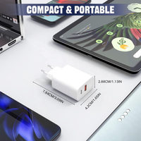 Chargeur rapide PD 30W, chargeur mural USB C double port, adaptateur d'alimentation à charge rapide pour smartphones, tablettes, écouteurs