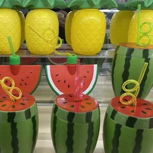 Bán buôn 600ml mùa hè dưa hấu vui hình lạnh uống Ly trẻ em dễ thương hình dạng trái cây <span class=keywords><strong>Mug</strong></span> với dafferent hình dạng - Product Image 5