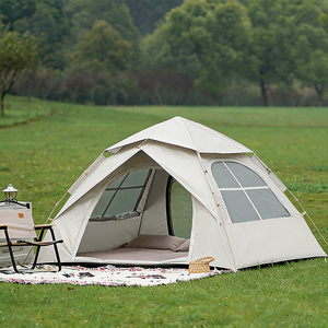 Tente de camping portable 2-3 personnes, double couche, imperméable, épaissie, toutes saisons, en tissu Oxford, avec une chambre intégrée - Product Image 3