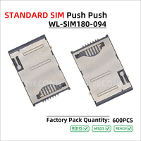 WECONN WL-SIM180-094 6PIN+1 H=1,80mm Push-Push Mit Erkennungsschalter SIM-Karten-Anschlussbuchse Anpassbare SIM-Kartenhalterung