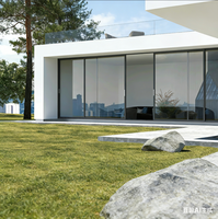 Porte coulissante en verre en aluminium imperméable, pergola moderne de luxe pour patio, jardin, gazebo
