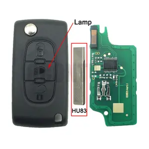 Nouvelle clé de télécommande pour PEUGEOT 207 307 308 408 Partner 433MHz serrure de porte automatique (lame CE0536 ASK/ FSK HU83)