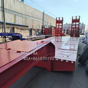 Utilisé 3 Essieu 60 Ton Prix Gooseneck Equipment Low Bed Lowboy Lowbed Trailer - Product Image 4