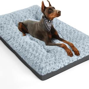 Tapis de chenil moelleux confortable lit de chien lavable de luxe tapis de caisse pour chien anti-dérapant pour grands chiens jusqu'à 60 lb - Product Image 1