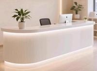 Bureau de réception moderne en MDF de luxe, écologique, avec éclairage LED pour hôtel, salle de sport, salons de beauté