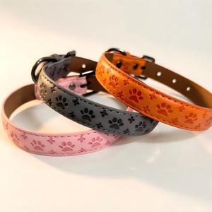 Pet Embossed <b>Leather</b> <b>Collar</b> Soft Durable <b>Dog</b> <b>Collar</b> Premium <b>Dog</b> Daily Walking Accessory - Product Image 1