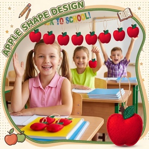 Paquete de 24 Adornos de Manzanas de Fieltro para Árbol de <span class=keywords><strong>Navidad</strong></span>, Decoraciones Colgantes de Manzanas Rojas para Tableros de Anuncios de Bienvenida del Primer Día de Clases - Product Image 5