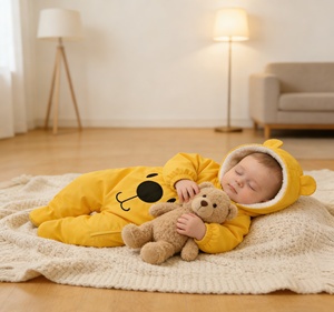 Mono de Invierno para Bebés Recién Nacidos, Niñas y Niños, OEM, Overol con Capucha Cálido para Bebés, Overol de Tela Gruesa y Suave - Product Image 3