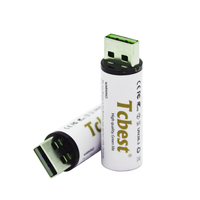 Pile rechargeable USB de taille AA 1,5 V 1500 mAh Li-ion 1200 cycles pour télécommande, horloge, souris