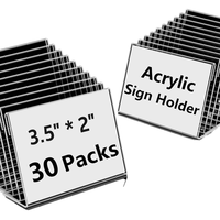Mini support de comptoir de table en plastique transparent pour buffet de fête prix de détail, 3.5x2 pouces, 30 pièces