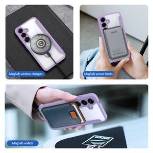 Funda magnética para teléfono con ranuras para tarjetas, adecuada para Samsung S25 Plus, con soporte, funda de cuero tipo cartera para negocios - Product Image 4