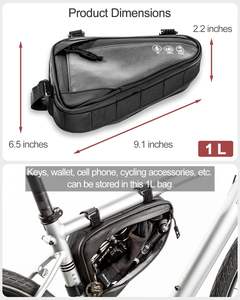 Muestra Gratis, Bolsa de Bicicleta Impermeable Negra de Buena Calidad, Bolsa Trasera para Bicicleta, Bolsa para Tubo de Asiento, Bolsa para Cuadro de Bicicleta, Accesorios para Bicicleta - Product Image 3