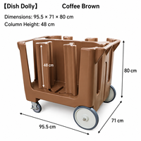 Chariot de transport commercial pour assiettes avec colonnes réglables et roulettes pivotantes