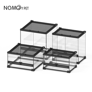 NOMOY PET yeni tasarım çift kapı cam sürüngen tankı sürüngen teraryum ekran kutusu ile örgü üst - Product Image 5