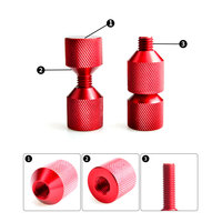 Jeu de broches à deux trous de 1 à 1/8 pouces, Construction pratique en aluminium 6061, goupille d'alignement de bride à 2 trous, finition oxyde rouge anodisé