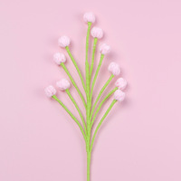 Bunga Gypsophila Rajutan Benang Crochet Buatan Tangan, Tangkai Bunga Bola Kecil Buatan Untuk Dekorasi Buket, Tersedia