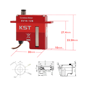 Ventas Calientes KST SV10-12B DC12V Super Alto Voltaje 14.0Kgf.cm 0.10seg/60. Carcasa de Aleación de Aluminio sin Núcleo para Planeadores RC - Product Image 3