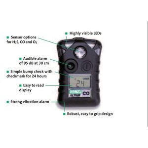 เครื่องตรวจจับก๊าซคาร์บอนมอนอกไซด์แบบพกพา MSA Altair Single Gas Detector CO  25ppm 100ppm สีดำ - Product Image 4