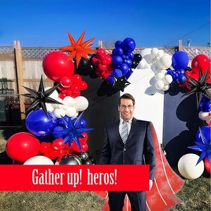 Kit de Arco de Guirnalda de Globos, Globos Grandes de Mylar con Forma de Estrella para Fiesta de Cumpleaños con Temática de Spiderman, Decoraciones Inspiradas en Superhéroes para Niños - Product Image 6