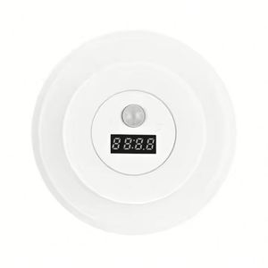 <b>LED</b> Smart Remote Control <b>Clock</b> Human Body Induction Lamp Wall Lamp Small Hill Spotlight Bedroom Bedside Charging Night Lights - Product Image 3