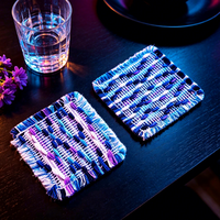 Sous-verre Jacquard Multicolore à Franges, Tapis de Table Bohème Absorbant, Résistant à la Chaleur, pour Décoration Intérieure et Cadeau de Fêtes