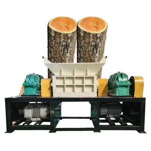 Double shaft Philippines coconut waste plate wooden case wood pallet tree banana stalk shredder machine