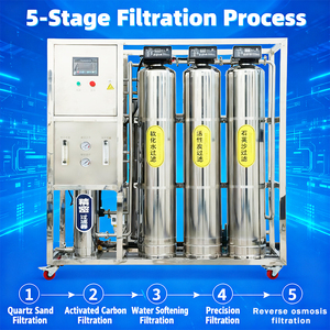 Planta de Máquina de Tratamiento de Agua Purificada por Ósmosis Inversa para Desalinización de Agua Salada a Agua Potable con Componentes Principales PLC - Product Image 2