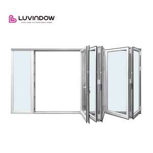 Aluminium vouwwand op maat, gehard glas, opklapbaar voor balkon, patio en villa - Product Image 1