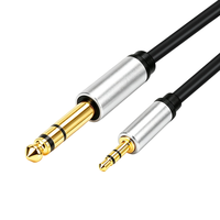 Kabel XLR 3.5mm ke 6.35mm, 6.35 1/4" ke 3.5 1/8" Male TRS dengan selubung PVC untuk Mikrofon