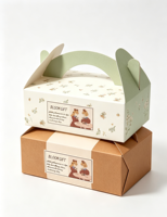 Boîte cadeau pliable écologique biodégradable faite à la main avec logo personnalisé, options de taille et de couleur, matériaux recyclés