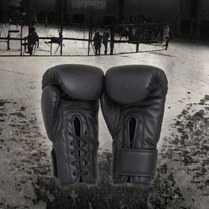 Gants de boxe professionnels en cuir, à doigts entiers, avec fermeture à lacets au poignet, pour adultes, entraînement et sparring, 10oz 12oz 14oz - Product Image 2