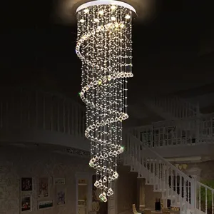 Silber Ohrringe Strass Glas Kristall perle Kronleuchter Duplex Gebäude Treppe Spiral Pendel leuchte