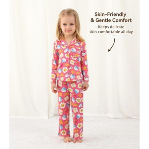 Conjunto de Pijama de Manga Larga para Niñas Pequeñas, 2 Piezas, Ropa de Dormir Cómoda con Bolsillos, Viscosa de Bambú - Product Image 5