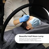Lampe de table moderne en acrylique avec strass ronds en cristal de grande taille 75 cm/30 pouces, lampe à ongles LED en forme de lune, lampe à ongles demi-lune