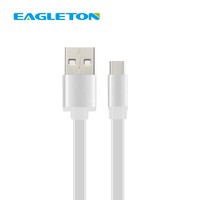 Kabel Pengisi Daya USB-A ke Type-C TPE Flat Harga Pabrik 1 Meter 2.4A Tembaga Berlapis Timah Tahan Lama Berbagai Warna Kabel Data USB