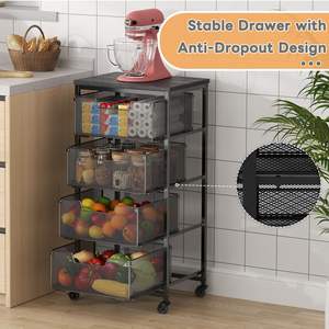 Carro <span class=keywords><strong>de</strong></span> almacenamiento <span class=keywords><strong>de</strong></span> frutas y verduras <span class=keywords><strong>de</strong></span> 4 niveles, organizador <span class=keywords><strong>de</strong></span> cocina <span class=keywords><strong>con</strong></span> <span class=keywords><strong>ruedas</strong></span>, parte superior <span class=keywords><strong>de</strong></span> <span class=keywords><strong>madera</strong></span>, alambre <span class=keywords><strong>de</strong></span> Metal, soporte para frutas y verduras <span class=keywords><strong>con</strong></span> cajones - Product Image 3