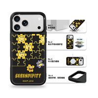 Coque de téléphone AG Feeling Black Edge avec motif puzzle doré pour iPhone 17, 17 Pro Max, 16 Pro, 15 – Coque magnétique