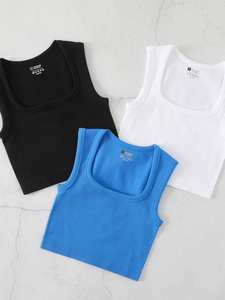 Nouveau Débardeur Personnalisé pour Femme, Col Carré, sans Manches, Vêtement de Sport Yoga, Grandes Tailles, Crop Top de Course pour Dames - Product Image 2