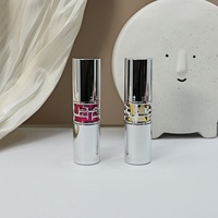 Tube de rouge à lèvres ajouré Yuecai, vide, avec miroir chromé et découpe ronde, contenant cosmétique pour baume à lèvres, vente en gros