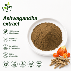 Extracto de Ashwagandha en Polvo Soluble en Agua, Suplemento Natural con Withanólidos al 1%, 5%, 10% 20:1, 10:1, al Mejor <span class=keywords><strong>Precio</strong></span> - Product Image 1