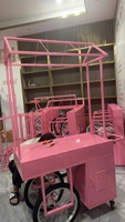 Kiosque mobile d'extérieur Chariot Pop-up Snack avec toit en métal pour café et boissons Vente au détail